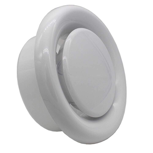 Plastic Round Ceiling Vent 125mm - 5 inch Diffuser/Extract Valve with Retaining Ring