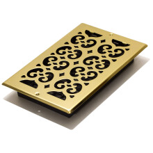 SP610W Scroll Design Wall/Ceiling Register, 6x10, Bright Brass Finish
