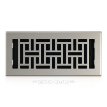 AJH410-NKL Oriental Floor Register, Brushed Nickel Finish, 4 x 10-Inch