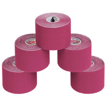 5 Rolls Kinesiology Tape Many Colors 5 m x 5 cm Application Examples E- Book Skin Friendly Muscle Support Elastic Strapping Tape, Colour:pink