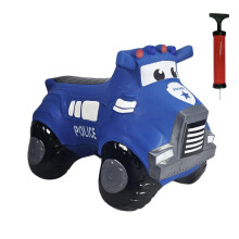 Police 'Patrol Squad' Truck Toy - Blue - Free Pump & One Way Valve - Indoor/Outdoor Space Hopper for Kids 12 Months to 5 Years - Ideal as Baby Balance
