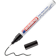 780 gloss paint marker - black - pack of 1 paint marker - extra-fine round nib 0.8 mm - paint pen for glass, pebbles, wood, plastic, paper -