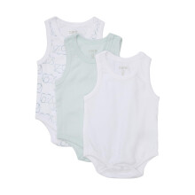 Body Baby Ärmellos, 3er Pack Lightblue (700), 56