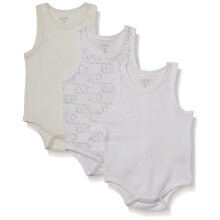 Body Baby Ärmellos, 3er Pack Offwhite (200), 80