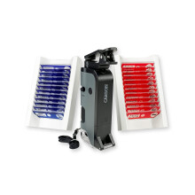 MicroFlip 100x-250x LED and UV Lighted Pocket Microscope with Flip Down Slide Base and Smartphone Digiscoping Clip Bundle Included with 24 Prepared