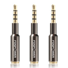 (3 Pack) 3.5mm Male to Female (4-Conductor TRRS-24K Gold Plated) Auxiliary Stereo Audio Jack Adapter for iPhone, Smartphones, Tablets, Speakers,