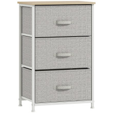 Cómoda de Tela Gris 45 x 30 x 71 cm