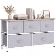 Cajonera de Tela Gris 100 x 30 x 54 cm