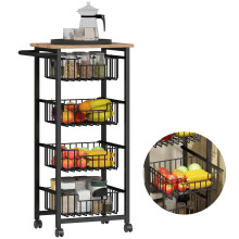 Carrito de Cocina Marrón 49.5 x 31 x 91 cm