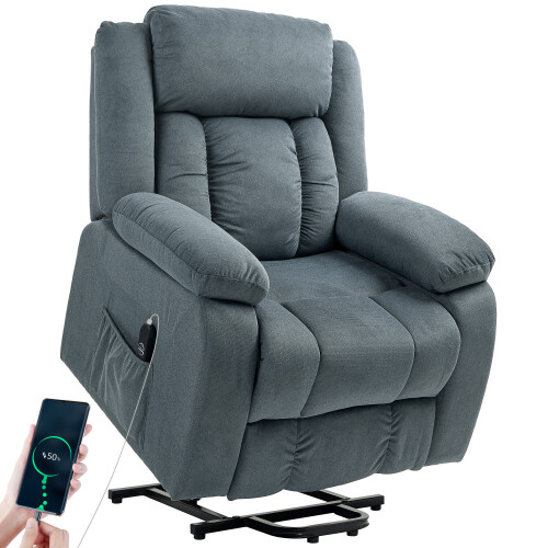 Homcom Sillón Elevador Gris 92 x 94 x 105 cm
