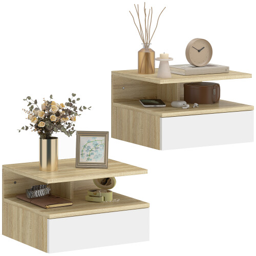 Homcom Mesitas de Noche Blanco 35 x 32 x 22.5 cm