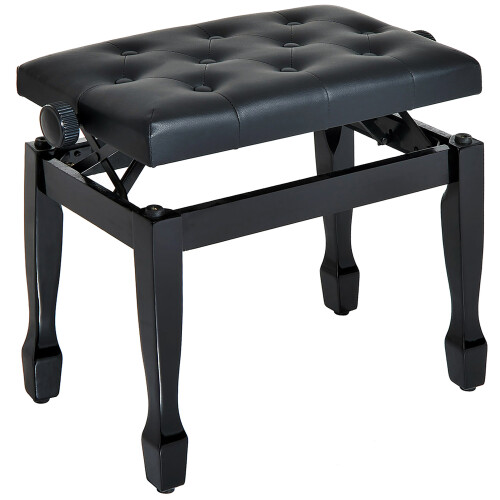 Homcom Banco de Piano Negro 64 x 35 x 55 cm
