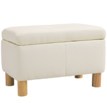 Taburete con Almacenaje Beige 60 x 38 x 40 cm