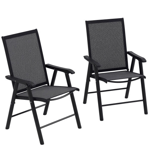 Outsunny Sillas Plegable Gris 58 x 64 x 94 cm