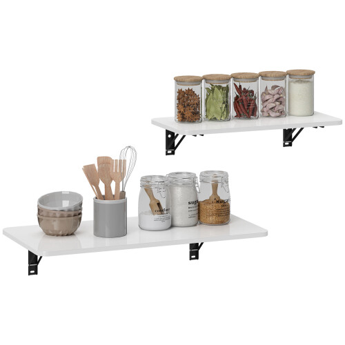 Homcom Mesas Plegables Pared Blanco 80 x 40 x 16.5 cm