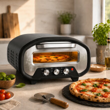 HOMCOM 12 Inch Electric Countertop Pizza Maker with 3 Knob Control, 2200W