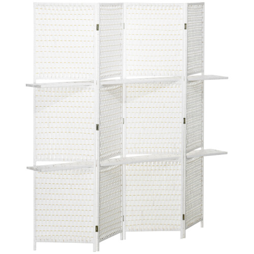 Homcom Biombo Separador Blanco 181 x 1.6 x 180 cm