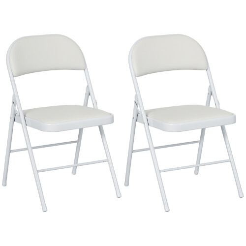 Homcom Sillas Plegable Blanco 45 x 46 x 78 cm