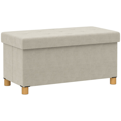 Homcom Banco de Almacenaje Beige 76 x 38 x 38 cm