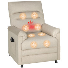 Sillón Masaje Reclinable Beige 82 x 99 x 106 cm