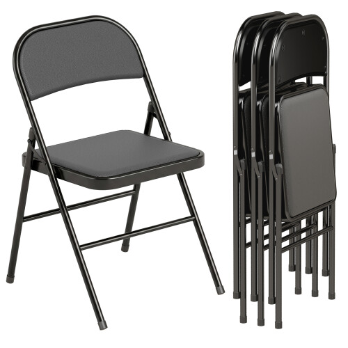 Homcom Sillas Plegable Negro 45 x 46 x 78 cm