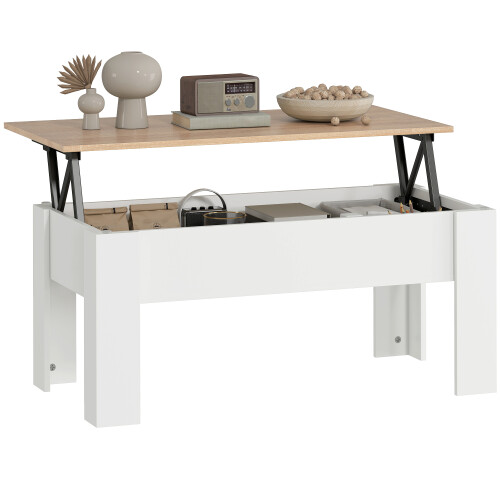 Homcom Mesa Centro Elevable Bicolor 100 x 50 x 58.5 cm