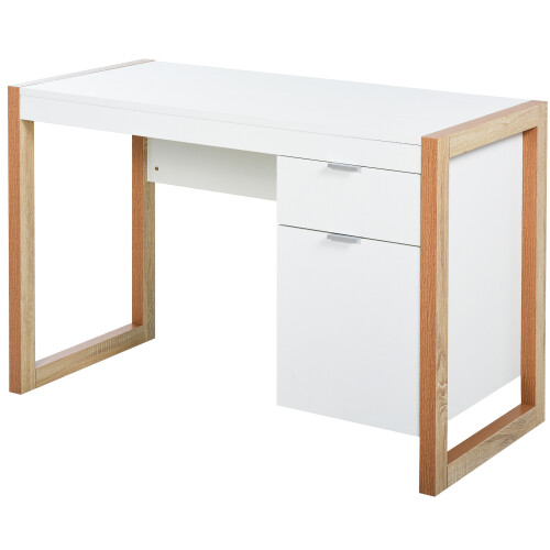 Homcom Mesa de Escritorio Blanco 112.5 x 50 x 75.5 cm