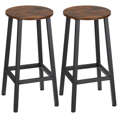 Homcom Taburetes de Bar Marrón 32.5 x 32.5 x 65 cm
