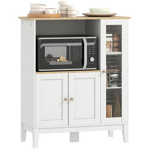 Homcom Aparador para Microonda Blanco 80 x 35 x 97 cm