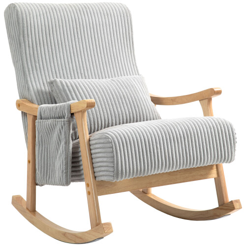 Homcom Silla Mecedora Gris 65 x 90 x 98 cm