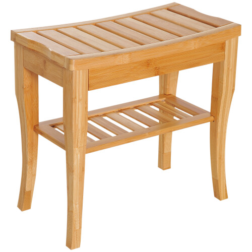 Homcom Taburete de Baño Marrón 47.5 x 26 x 44.5 cm