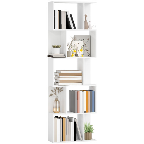 Homcom Estantería para Libro Blanco 60 x 24 x 184.5 cm