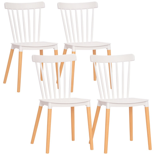 Homcom Sillas de Comedor Blanco 43 x 52.5 x 83 cm
