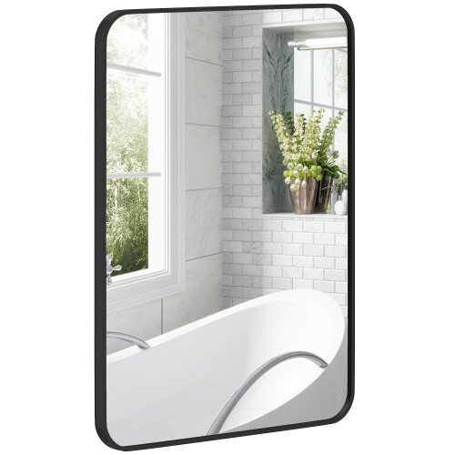 Homcom Espejo de Baño Negro 60 x 2.5 x 80 cm