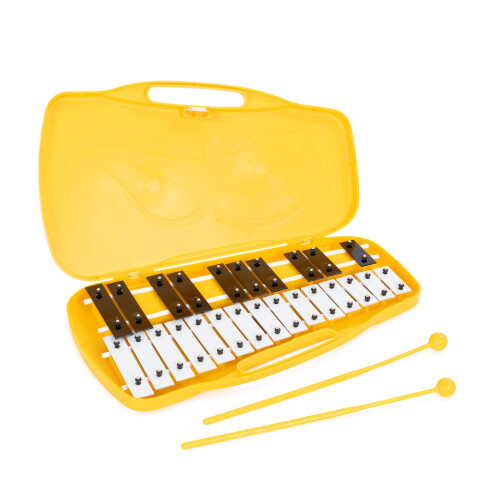 KB13 25 Note Chromatic Glockenspiel with Case & Beaters,Yellow 1