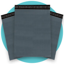 16 x 21-Inch Plastic Mailing Postal Bag - Grey (Pack of 100)