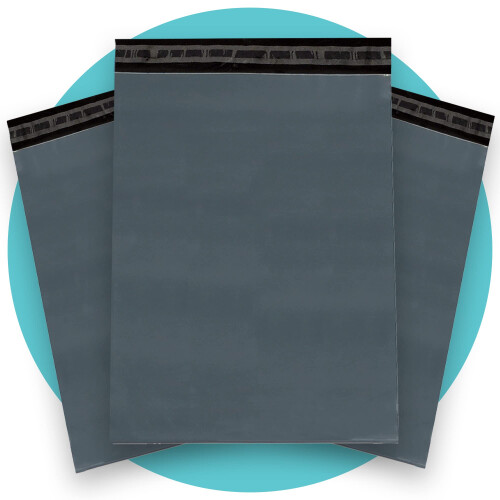 16 x 21-Inch Plastic Mailing Postal Bag - Grey (Pack of 100)
