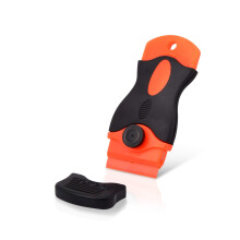 Plastic Scraper, Plastic Razor Blade, Adhesive Remover, Sticky Remover for Removing Lable, Glue, Decal in The Glass, Window, Floor, Orange