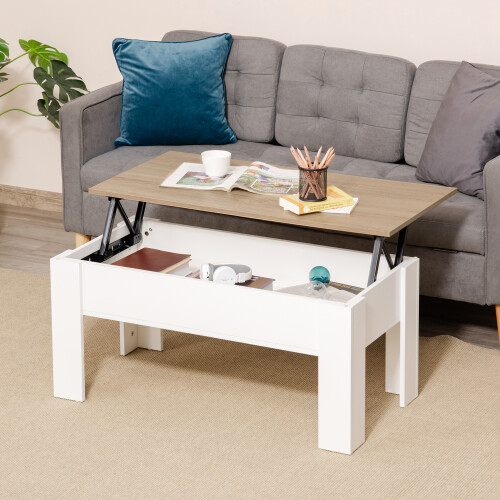 Homcom Mesa Centro Elevable Bicolor 100 x 50 x 58.5 cm 1
