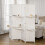 Homcom Biombo Separador Blanco 181 x 1.6 x 180 cm 5