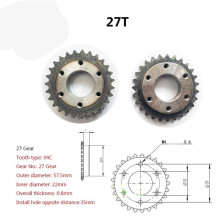 2X DIY Electric Skateboard Gear Wheels Kit 04C 2 Points Chain Wheel Gear 27 Gear Electric DIY Wheels,9X27 G 8mm D