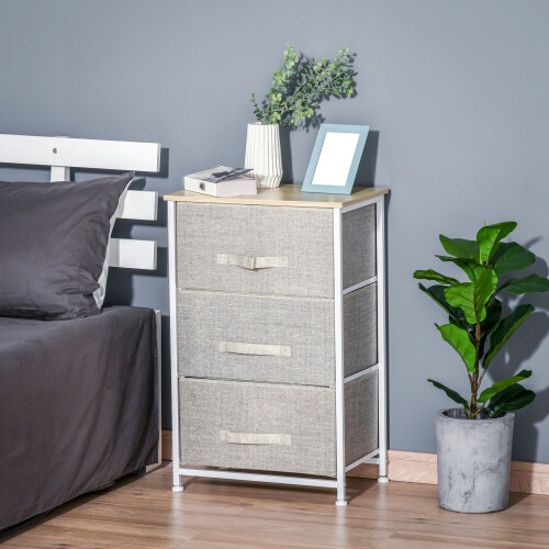 Homcom Cómoda de Tela Gris 45 x 30 x 71 cm 1