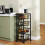 Homcom HOMCOM 4-Tier Kitchen Island on Wheels with 4 Pull-Out Baskets, Oak 1