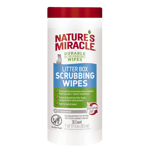 Nature’s Miracle Litter Box Scrubbing Wipes 30Ct