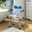Homcom Silla de Ducha Azul 53 x 41.5 x 91.5 cm 2