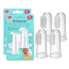 Finger Toothbrush 0 Years, Baby Brush & Teething Gum Massager for Newborn, 2pcs (Pack of 2)