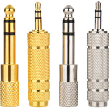 4 Pieces Headphone Adapter 6.35 mm (1/4 Inch) Male to 3.5 mm Female and Audio Stereo Plug 3.5 mm Male to 6.35 mm (1/4 Inch) Female Stereo Jack Adapter