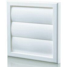 White Gravity Grille 125mm - 5 inch External Ducting Air Vent with Round Spigot and Non-Return Shutters
