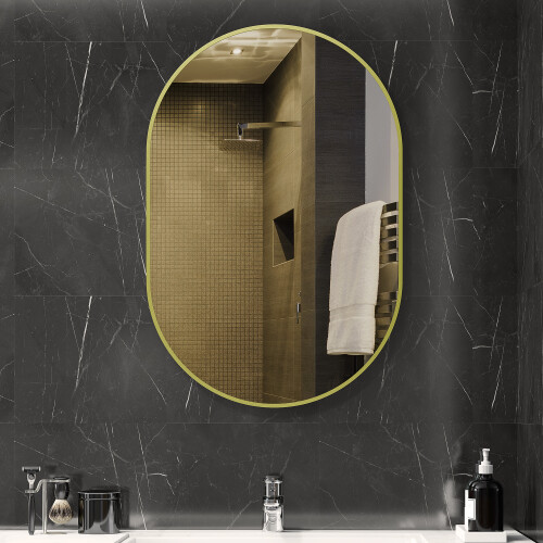Homcom Espejo de Baño Amarillo 60 x 90 x 3 cm 1