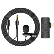 LVM4 Lavalier Lapel Condenser Microphone for iPhone 6 7 8 9 10 11 12 13 14 iPad Smartphone Tablet Recording Video
